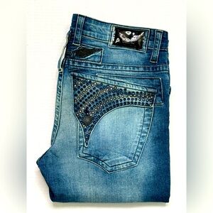 New Men's ROBIN'S JEAN sz 30 Swarovski Crystals Slim Fit Jeans